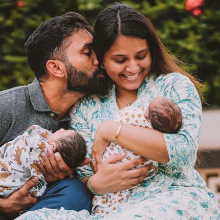 Dinesh Karthik with his wife Dipika “Blessed With Two Beautiful Baby Boys”