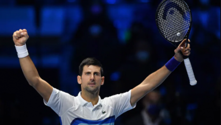 Novak Djokovic moved into the last four of the ATP Finals for the 10th time