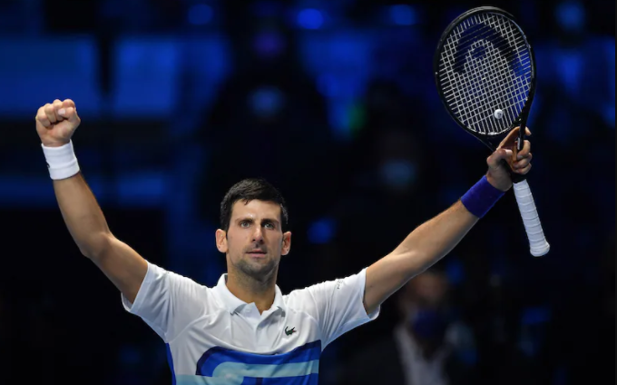Novak Djokovic moved into the last four of the ATP Finals for the 10th time