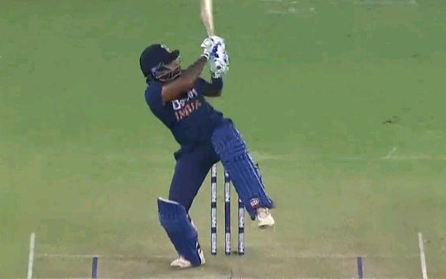 In the first T20I against Sri Lanka, see Shreyas Iyer’s “No Look 90 Metre Six.”