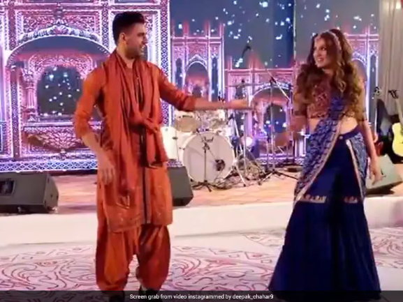 While dancing with wife Jaya Bhardwaj, Deepak Chahar feels “more pressure than a cricket match.”