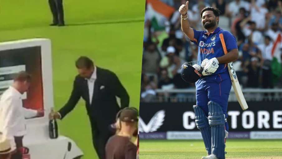 Rishabh Pant Presents Ravi Shastri With His Champagne Bottle As India Wins ODI Series Against England
