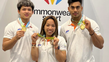 “Golden Trio”: Mirabai Chanu’s Photo with CWG Medalists Jeremy Lalrinnunga and Achinta Sheuli Goes Viral