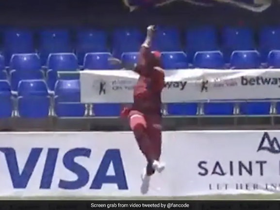 Kieron Pollard’s Incredible Catch At The Boundary Ropes In The Caribbean Premier League
