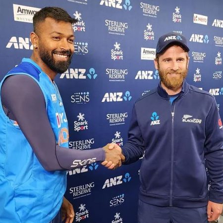 Rainfall has forced the cancellation of India’s first T20I against New Zealand.