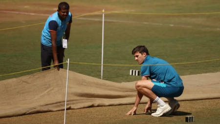 Australia force to cancel a practice session when the center-wicket became unusable.
