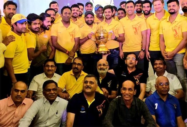 After securing the last berth, CSK players are greeted with a boisterous reception at the team hotel