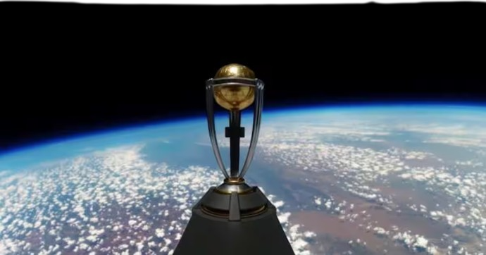 The ICC begins the Men’s World Cup 2023 Trophy Tour in thrilling style, launching 120,000 feet above Earth