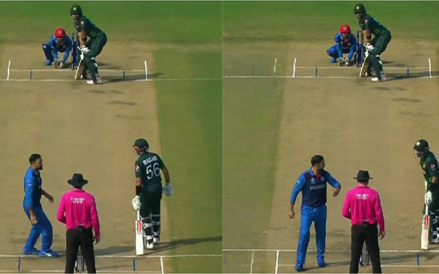 Mohammad Nabi advise Babar Azam for leaving his crease too soon during the PAK-AFG match.