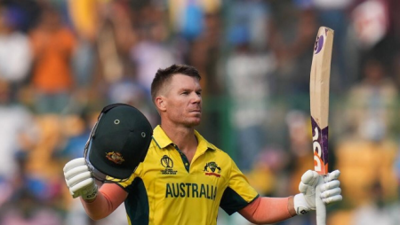 David Warner celebrates his century against Pakistan in ‘Pushpa’ style