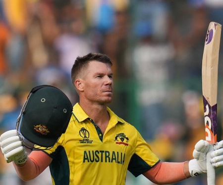 David Warner celebrates his century against Pakistan in ‘Pushpa’ style