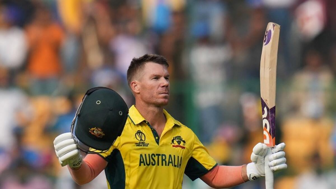 David Warner celebrates his century against Pakistan in ‘Pushpa’ style