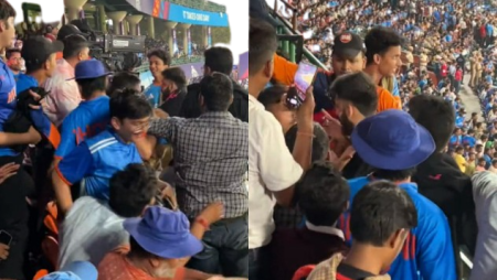 During the IND vs AFG match, a fight breaks out in Arun Jaitely Stadium.