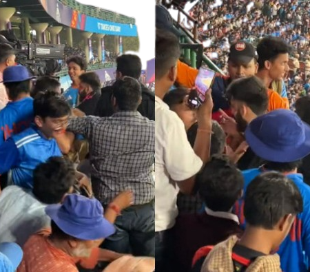 During the IND vs AFG match, a fight breaks out in Arun Jaitely Stadium.