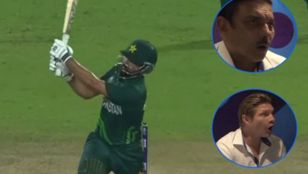 Ravi Shastri is taken aback by Fakhar Zaman massive 99-metre six