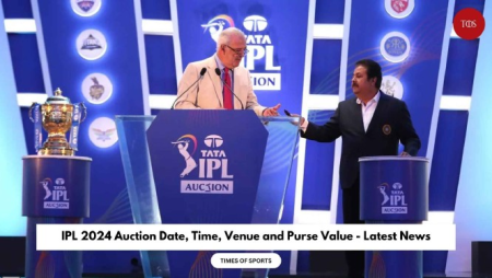 The IPL 2024 auction will take place on December 19 in Dubai.