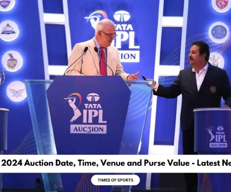 The IPL 2024 auction will take place on December 19 in Dubai.