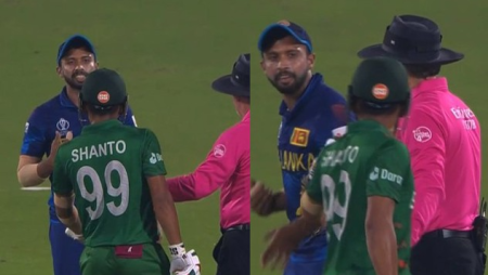 Samarawickrama engages in a verbal brawl with Shanto after Angelo Mathews’ timed out dismissal