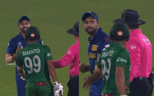 Samarawickrama engages in a verbal brawl with Shanto after Angelo Mathews’ timed out dismissal